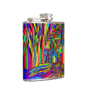 Halloween Spuk House Beängstigend Abstrakt farbenf Flachmann (Rechts)