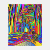 Halloween Spuk House Beängstigend Abstrakt farbenf Fleecedecke (Vorderseite)