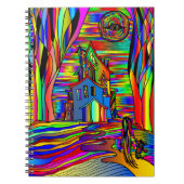 Halloween Spuk House Beängstigend Abstrakt farbenf Notizblock (Vorderseite)