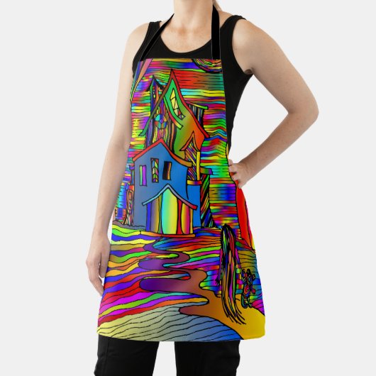 Halloween Spuk House Beängstigend Abstrakt farbenf Schürze (InSitu)