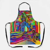 Halloween Spuk House Beängstigend Abstrakt farbenf Schürze (Vorderseite)