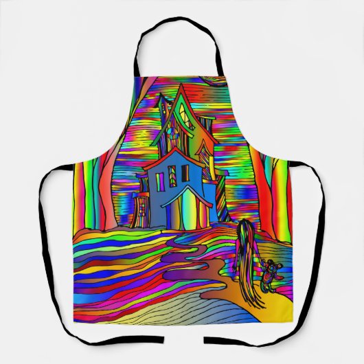 Halloween Spuk House Beängstigend Abstrakt farbenf Schürze (Vorderseite)