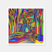 Halloween Spuk House Beängstigend Abstrakt farbenf Serviette (Vorderseite)