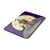 Halloween Spuk House Black Bat Full Moon Ghost Badematte (Schrägansicht)