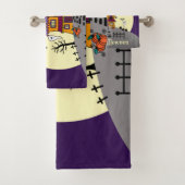 Halloween Spuk House Black Bat Full Moon Ghost Badhandtuch Set (Insitu)