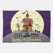 Halloween Spuk House Black Bat Full Moon Ghost Geschirrtuch (Horizontal)