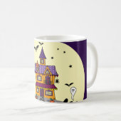 Halloween Spuk House Black Bat Full Moon Ghost Kaffeetasse (VorderseiteRechts)