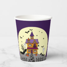 Halloween Spuk House Black Bat Full Moon Ghost