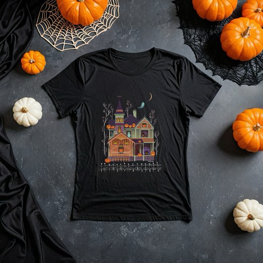 Halloween Spuk House Black T - Shirt