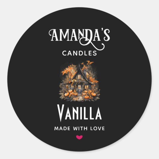 Halloween Spuk House Candle Business Runder Aufkleber (Vorderseite)
