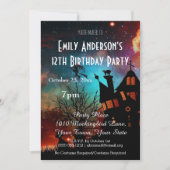 Halloween Spuk House Cosmic Geburtstag Einladung (Vorderseite)