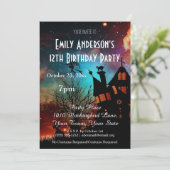 Halloween Spuk House Cosmic Geburtstag Einladung (Stehend Vorderseite)