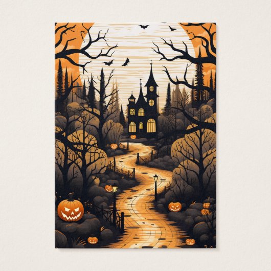 Halloween Spuk House Earring Display Card (Rückseite)