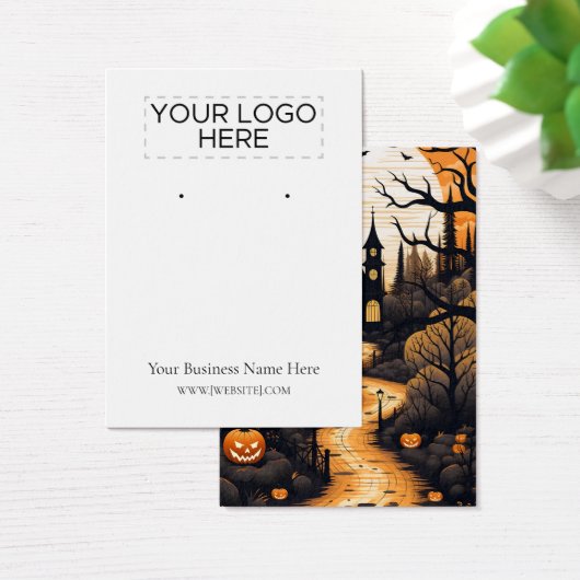 Halloween Spuk House Earring Display Card (Schreibtisch)