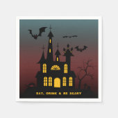Halloween Spuk House Eat Drinks Beängstigend Papie Serviette (Vorderseite)