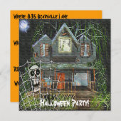Halloween Spuk House Einladung (Vorne/Hinten)
