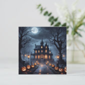 Halloween Spuk House Feiertagskarte (Stehend Vorderseite)