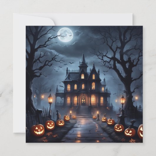 Halloween Spuk House Feiertagskarte (Vorderseite)
