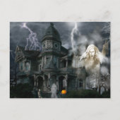 Halloween Spuk House geht aus, solange Sie können Postkarte (Vorderseite)