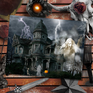 Halloween Spuk House geht aus, solange Sie können Postkarte