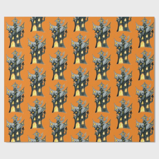 Halloween Spuk House Geschenkpapier (Flach)