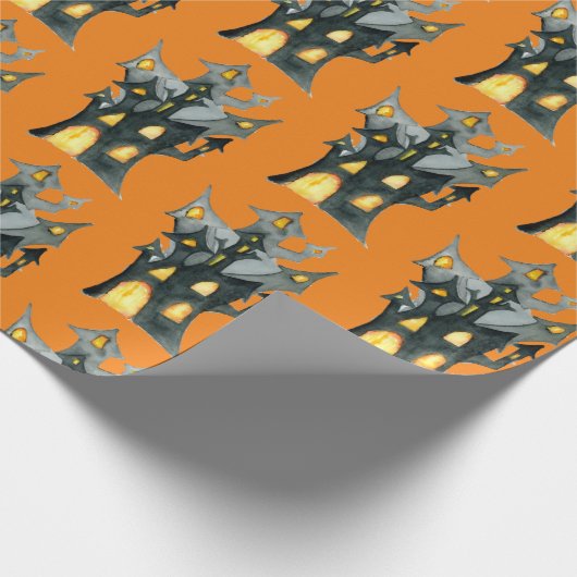 Halloween Spuk House Geschenkpapier (Ecke)
