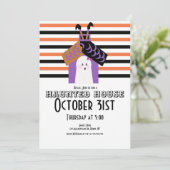 Halloween Spuk House Ghost Hexe Party Einladung (Stehend Vorderseite)