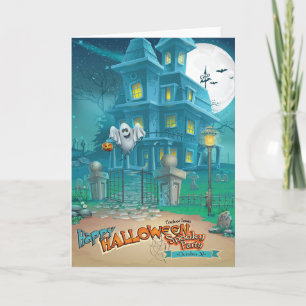 Halloween Spuk House Grußkarten Karte