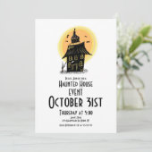 Halloween Spuk House Hand Drawing Design Einladung (Stehend Vorderseite)