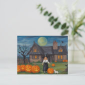 Halloween Spuk House Hexe Postkarte (Stehend Vorderseite)