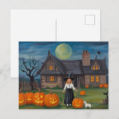 Halloween Spuk House Hexe Postkarte (Vorne/Hinten)