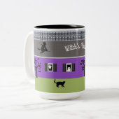 Halloween Spuk House Hexe's Brew-Tasse Zweifarbige Tasse (Vorderseite Links)