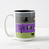 Halloween Spuk House Hexe's Brew-Tasse Zweifarbige Tasse (Links)