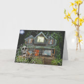 Halloween Spuk House Karte (Gelbe Blume)