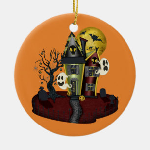 Halloween Spuk House Keramik Ornament