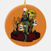 Halloween Spuk House Keramik Ornament (Hinten)