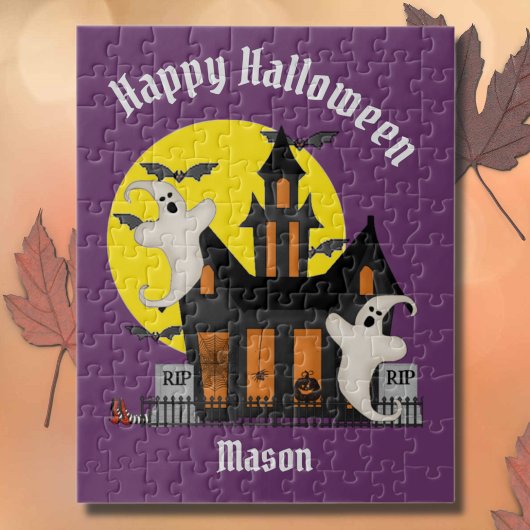 Halloween Spuk House Kids Personalisiert Puzzle