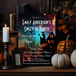 Halloween Spuk House Kostüm Süß 16 Geburtstag Einladung