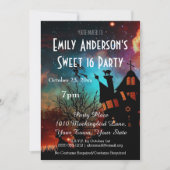 Halloween Spuk House Kostüm Süß 16 Geburtstag Einladung (Vorderseite)