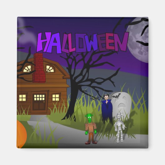 Halloween Spuk House Magnet (Vorne)