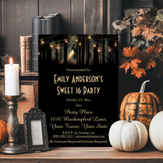 Halloween Spuk House Mason Jar Kostüm Süß 16 Folieneinladung