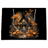 Halloween Spuk House mit Pumpkins & Foliage Große Geschenktüte (Vorderseite)
