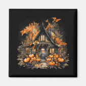 Halloween Spuk House mit Pumpkins & Foliage Magnet (Vorne)