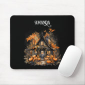 Halloween Spuk House mit Pumpkins & Foliage Mousepad (Mit Mouse)
