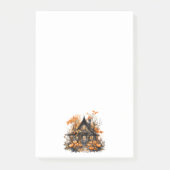 Halloween Spuk House mit Pumpkins & Foliage Post-it Klebezettel (Vorderseite)