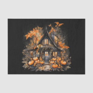 Halloween Spuk House mit Pumpkins & Foliage Seidenpapier