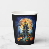 Halloween Spuk House mit Pumpkins Party Pappbecher (Rückseite)