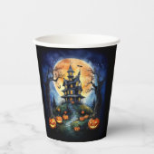 Halloween Spuk House mit Pumpkins Party Pappbecher (Vorderseite)