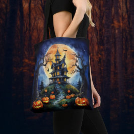 Halloween Spuk House mit Pumpkins Tasche
