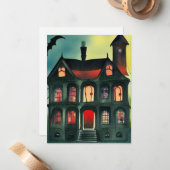 Halloween-Spuk-House-Mitteilungskarten Mitteilungskarte (Vorderseite/Rückseite Beispiel)